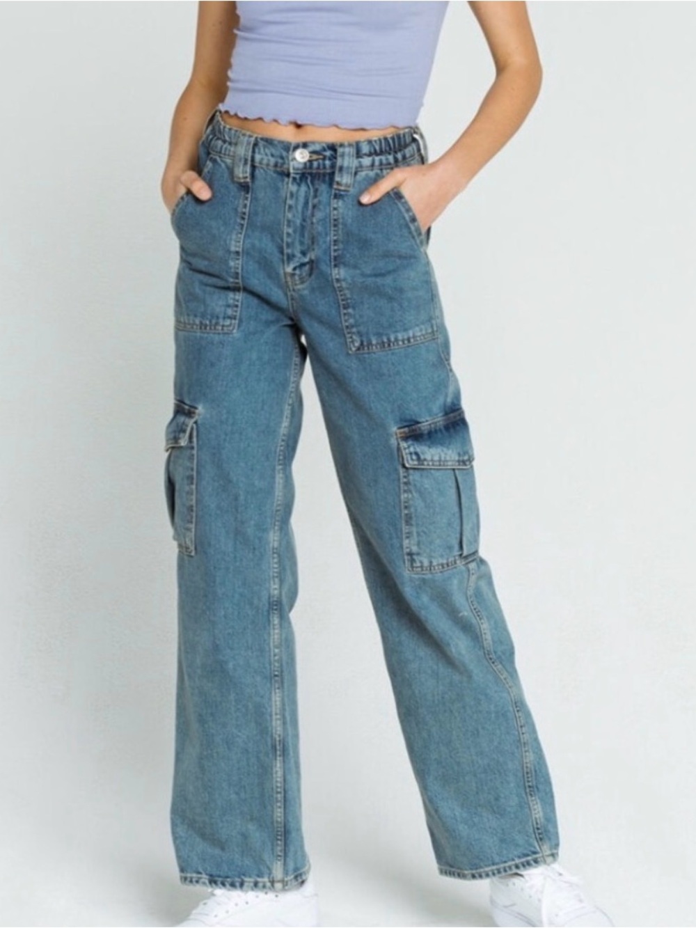 Urban Outfitters BDG Skater Jean 25 Cargo Pocket Gorpcore Baggy 100% Cotton  90s